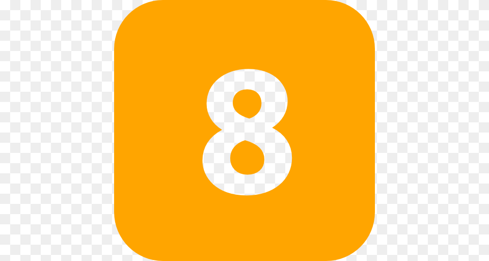 Orange Number 8 Filled, Symbol, Text Png