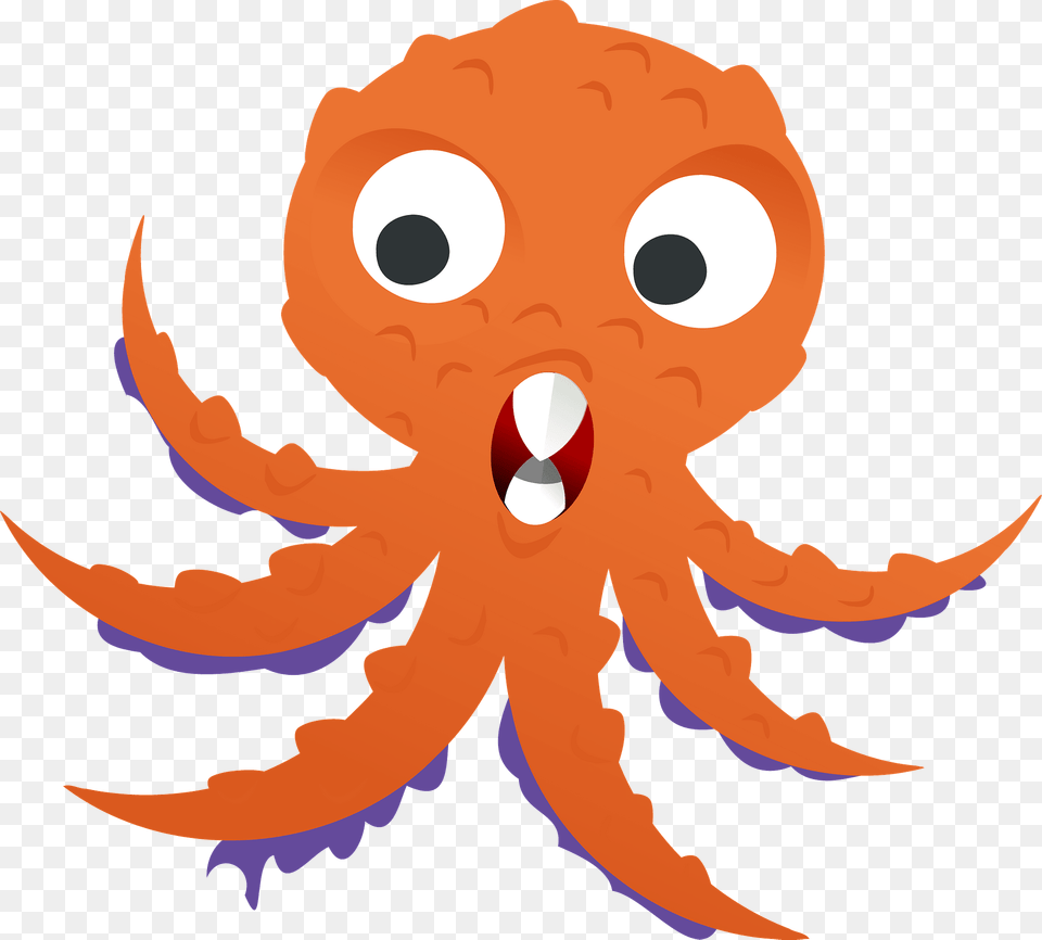 Orange Octopus Clipart, Animal, Sea Life, Fish, Shark Free Png Download