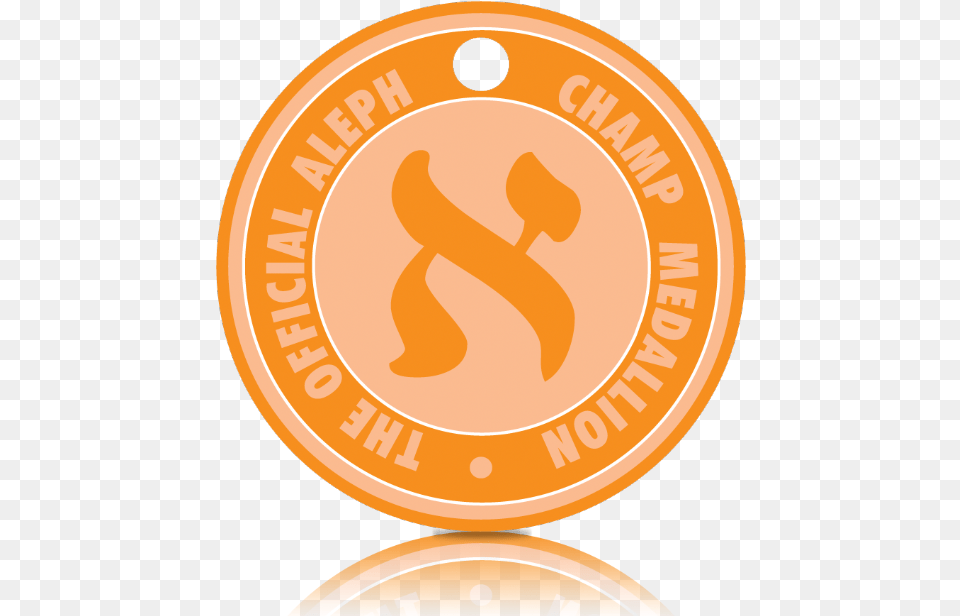 Orange Orangemedallion Aleph Champ Medallion, Coin, Money, Disk Free Transparent Png