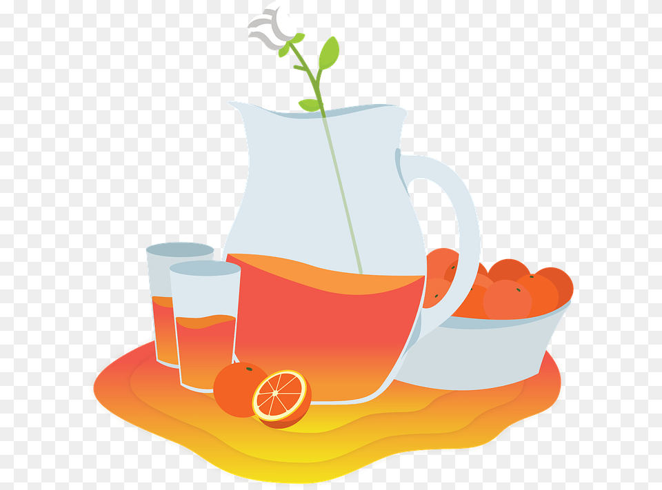 Orange Oranges Juice Food Mood Glass Roses Fresh Illustration, Jug, Water Jug, Cup Free Transparent Png