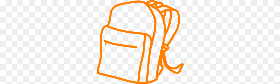 Orange Outline Backpack Clip Art, Bag, Person Png