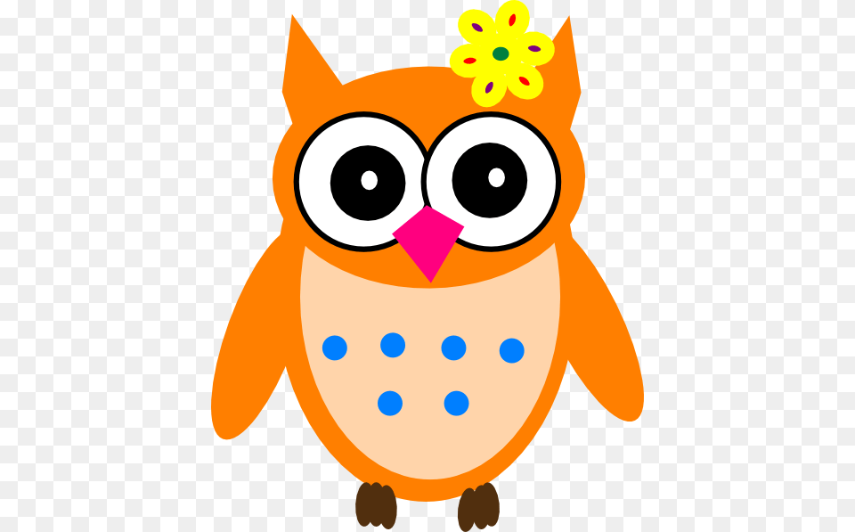Orange Owl Clipart Orange Owl And Dots Clip Art, Animal, Bear, Mammal, Wildlife Png Image