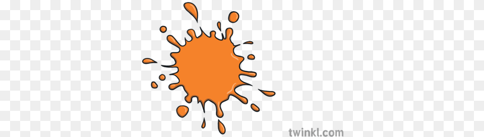 Orange Paint Splash Illustration Twinkl Paint Splatters Twinkl, Stain, Outdoors, Nature Png