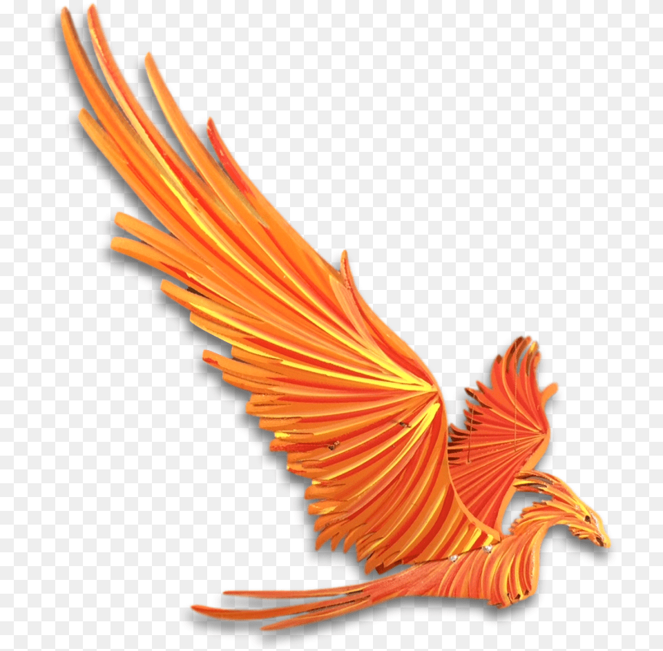 Orange Phoenix Flying Mobile Illustration, Animal, Bird Free Png