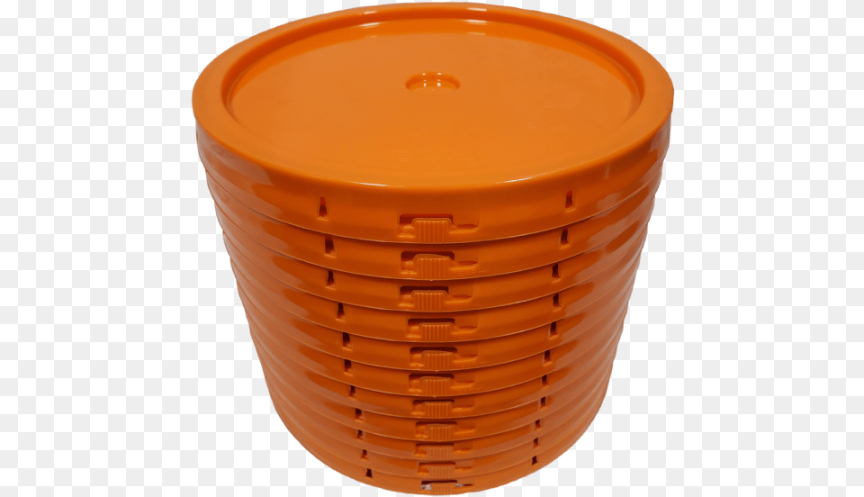 Orange Plastic Lid With Gasket And Tear Tab Fits Plastic, Cup, Basket, Mailbox Free Transparent Png