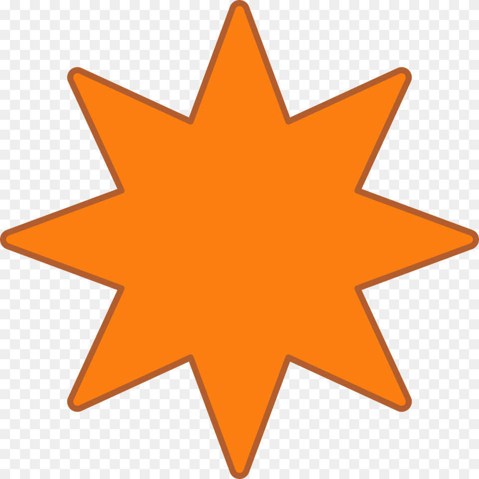 Orange Polygone Star Clipart, Star Symbol, Symbol, Leaf, Plant Free Png Download