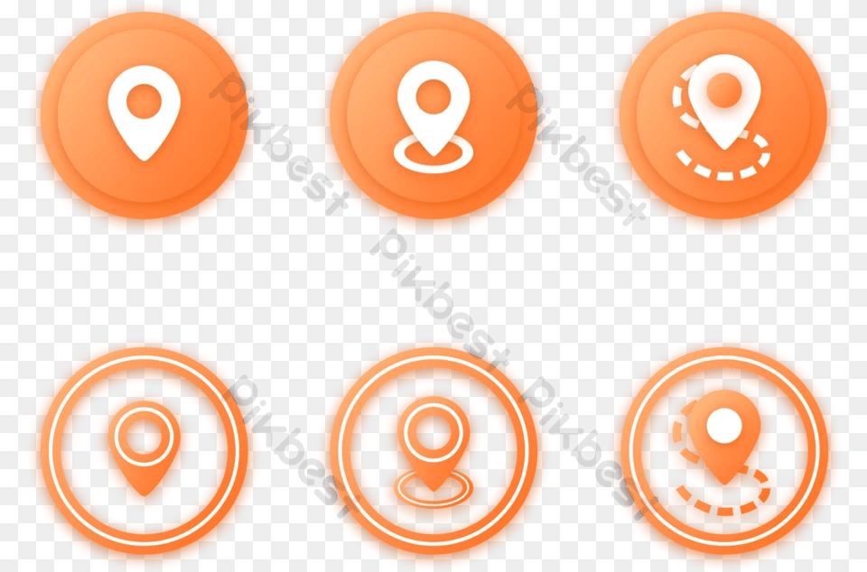 Orange Positioning System Icon Pointer Vector Psd Dot, Number, Symbol, Text, Disk Free Png Download
