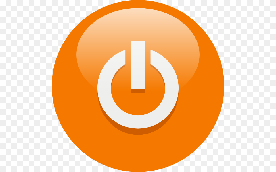 Orange Power Button Clip Art, Number, Symbol, Text, Disk Free Transparent Png