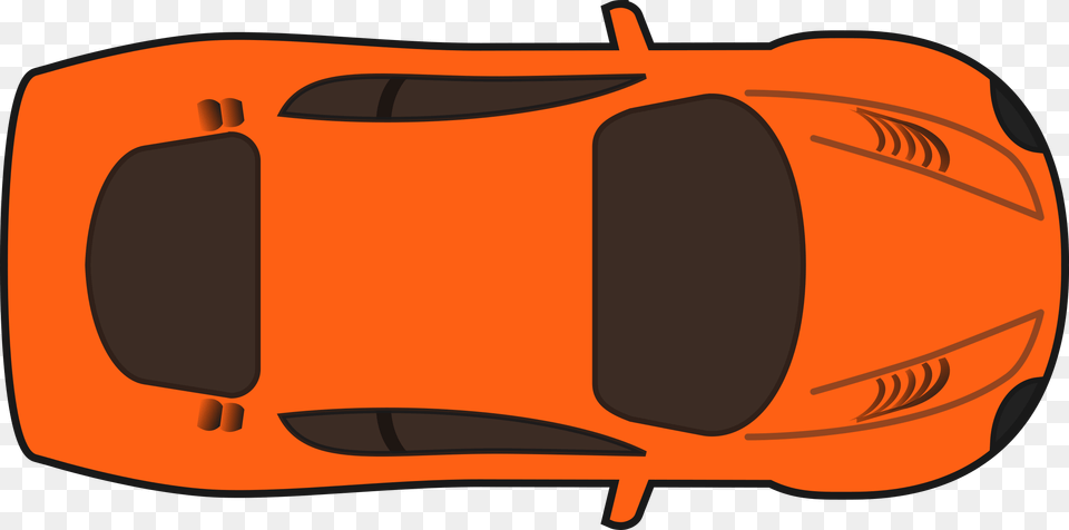 Orange Racing Car Car Clipart Top View, Bag, Clothing, Lifejacket, Vest Png Image