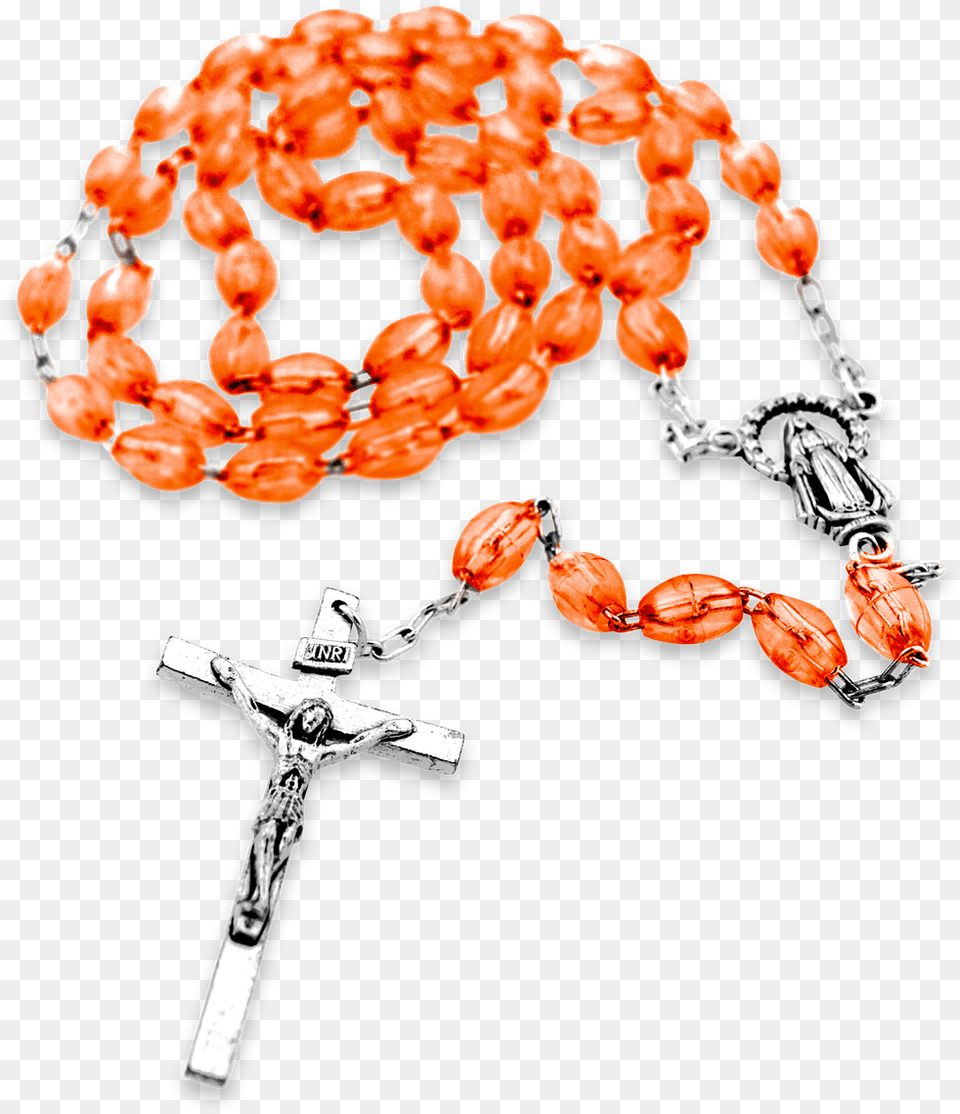 Orange Rosary Beads Rosary, Accessories, Cross, Symbol, Bead Free Transparent Png