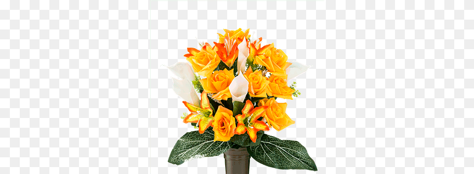 Orange Rose With Sunset Tiger Lily Ma2187 Roses And Tiger Lily, Flower, Flower Arrangement, Flower Bouquet, Plant Png