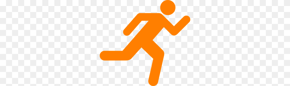 Orange Running Icon On Background Clip Arts, Sign, Symbol, Person Free Png
