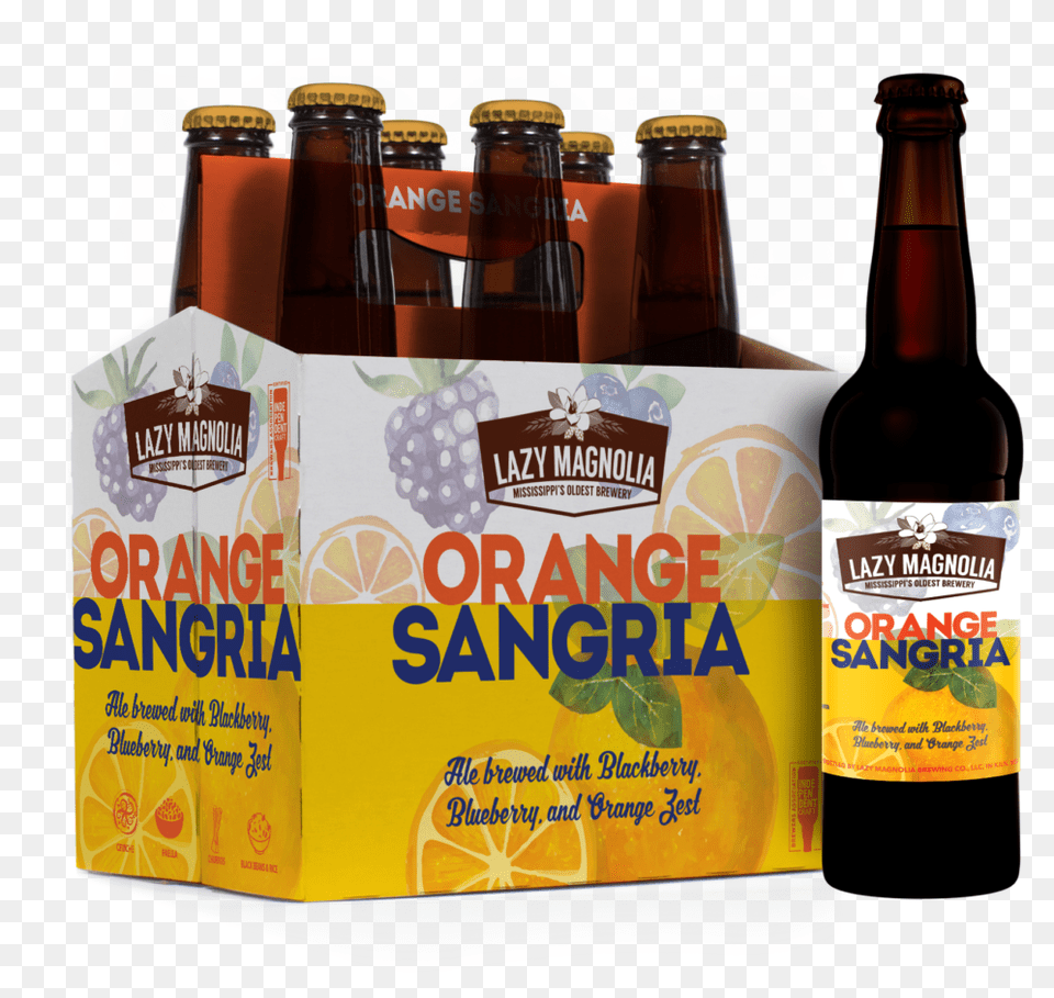 Orange Sangria Lazy Magnolia Brewery Black Ipa Beer, Alcohol, Beer Bottle, Beverage, Bottle Free Png Download