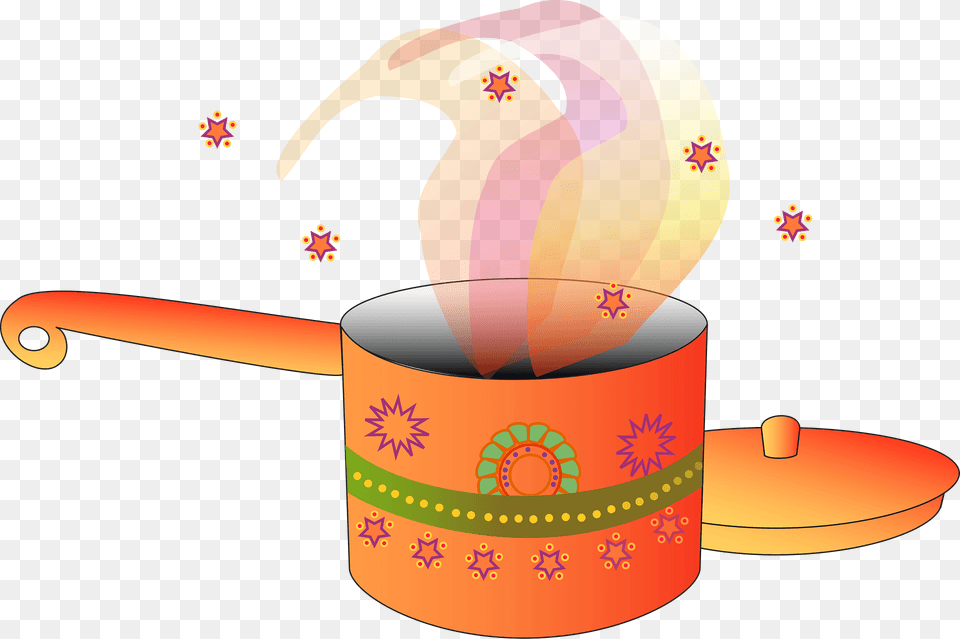 Orange Sauce Pan And Lid With Aromas Clipart, Tin Png Image