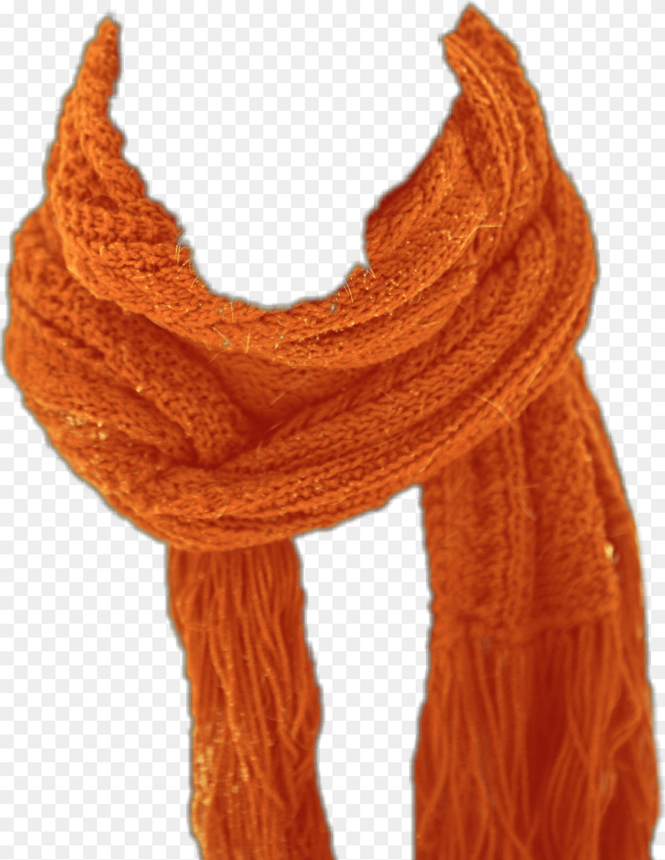 Orange Scarf Knitscarf Muffler Neckwear Picsart Scarf For Editing, Clothing, Stole Free Png Download