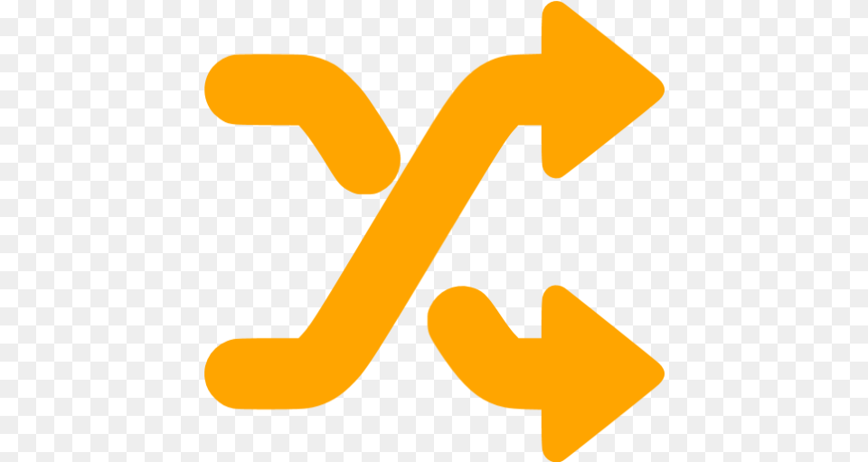 Orange Shuffle Icon Shuffle Icon Grey, Symbol, Sign, Animal, Fish Free Png Download