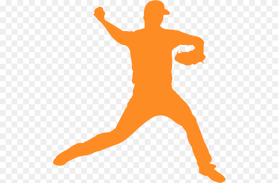 Orange Silhouette Baseball, Adult, Male, Man, Person Png