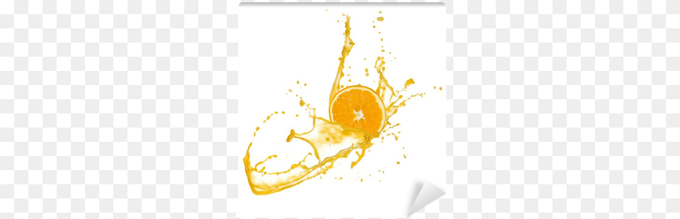 Orange Slice In Juice Splash Isolated We Live To Change, Beverage, Citrus Fruit, Food, Fruit Free Transparent Png