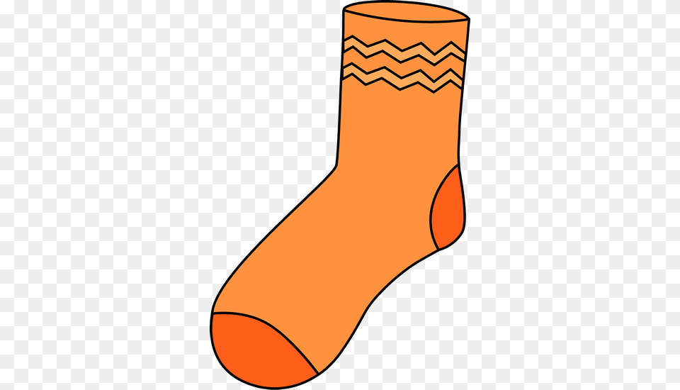 Orange Sock Socks Orange Socks Clip Art, Smoke Pipe, Clothing, Hosiery Free Png Download