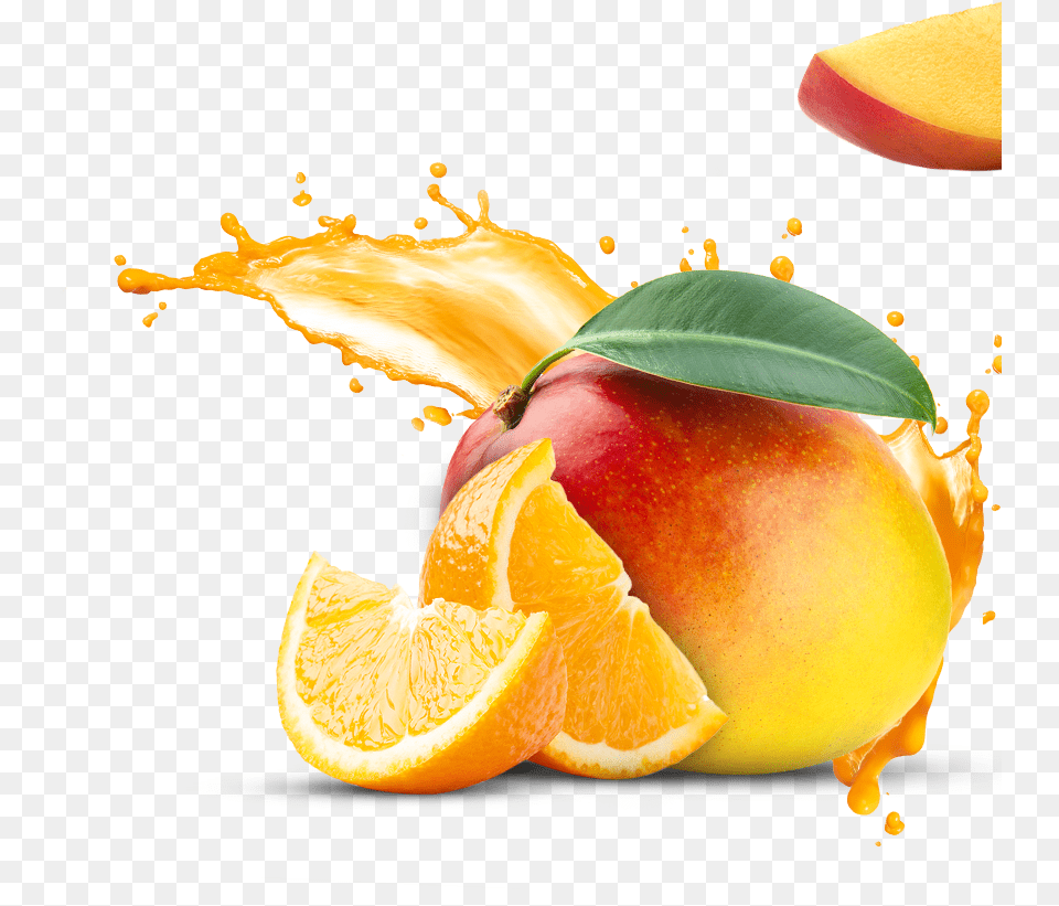 Orange Splash Mango U0026 Orange Splash Fruit Juice Fruit Juice Splash, Food, Plant, Produce, Citrus Fruit Png
