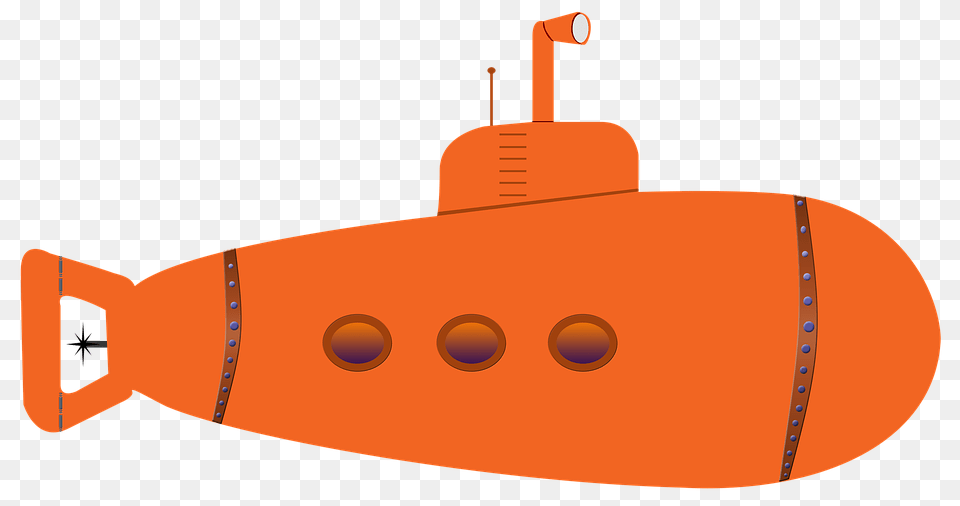 Orange Submarine, Transportation, Vehicle, Bulldozer, Machine Free Png Download