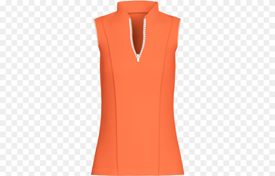 Orange Sun Safe Sleeveless Golf Shirt Blouse, Clothing, Accessories, Jewelry, Necklace Free Png