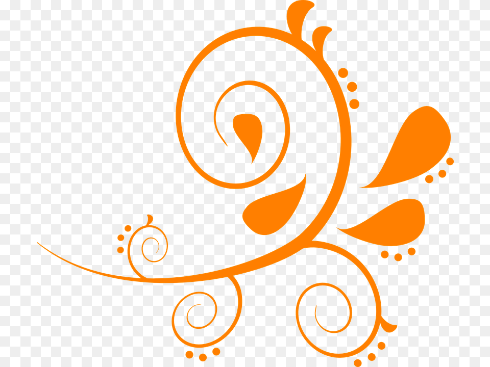 Orange Swirl Clip Art, Floral Design, Graphics, Pattern Free Png Download