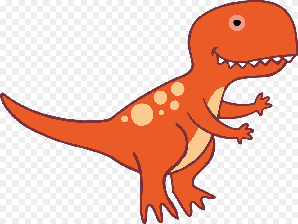 Orange T Rex Clipart, Animal, Dinosaur, Reptile, Fish Free Png