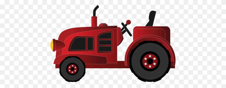 Orange Tractor Clipart, Transportation, Vehicle, Truck, Fire Truck Png Image