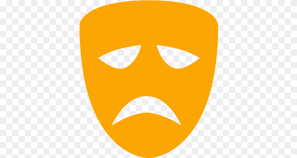 Orange Tragedy Mask Icon Orange Mask Icons Tragedy, Logo, Astronomy, Moon, Nature Free Png