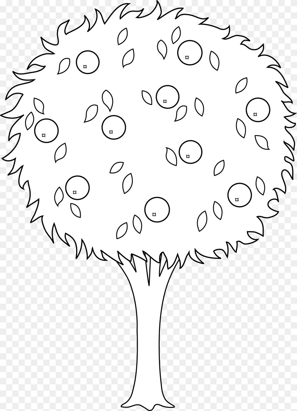 Orange Tree Line Art Clip, Flower, Plant, Drawing, Person Free Png