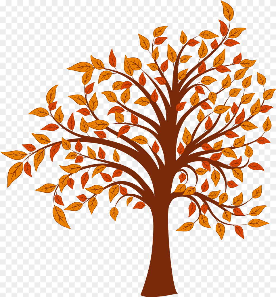 Orange Tree Picture Fall Clipart Background Autumn Tree Clipart, Art, Leaf, Pattern, Plant Free Transparent Png
