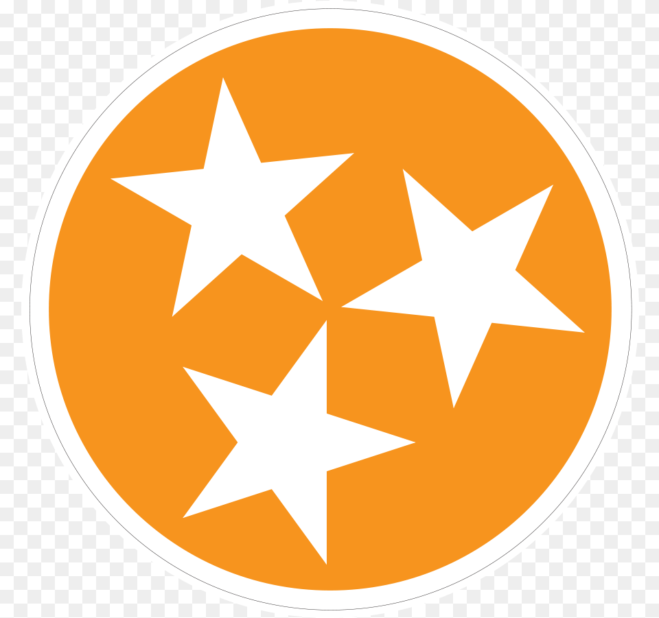 Orange Tri Tennessee 3 Star Logo, Star Symbol, Symbol Png