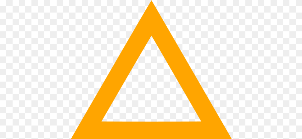 Orange Triangle Outline Icon Triangle, Sign, Symbol Png Image