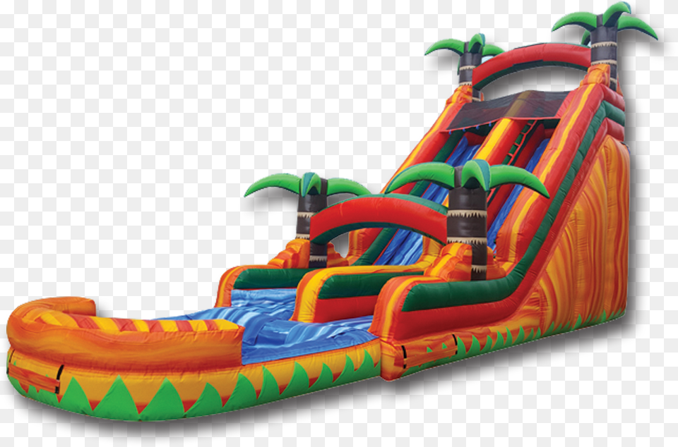 Orange Tropical Water Slide, Toy, Inflatable Png
