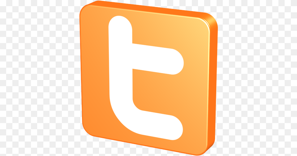 Orange Twitter Logo Icon, Symbol, Text, Number, First Aid Png