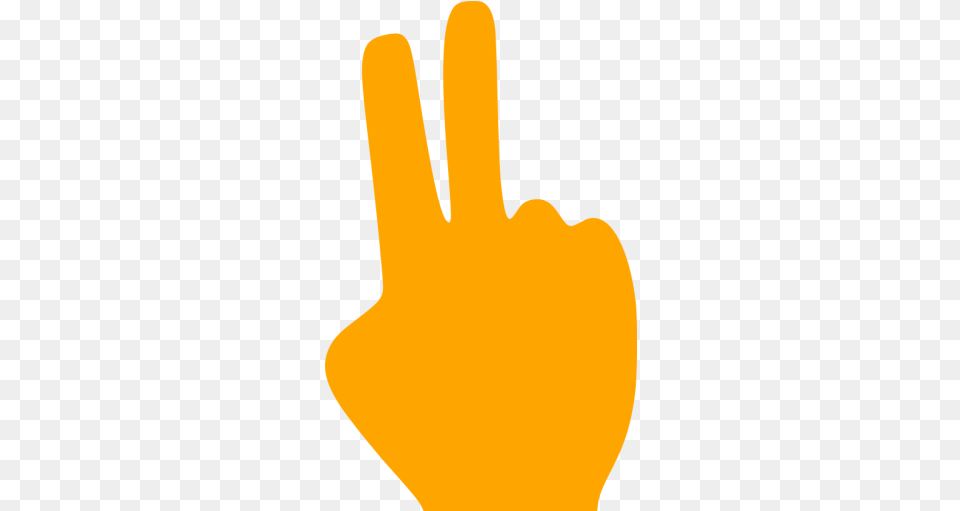Orange Two Fingers Icon Icon Two Fingers, Body Part, Clothing, Finger, Glove Free Transparent Png