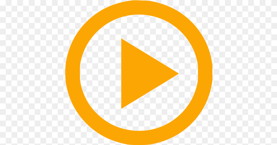 Orange Video Play 3 Icon Orange Video Icons Orange Play Video Icon, Triangle, Sign, Symbol, Disk Free Png