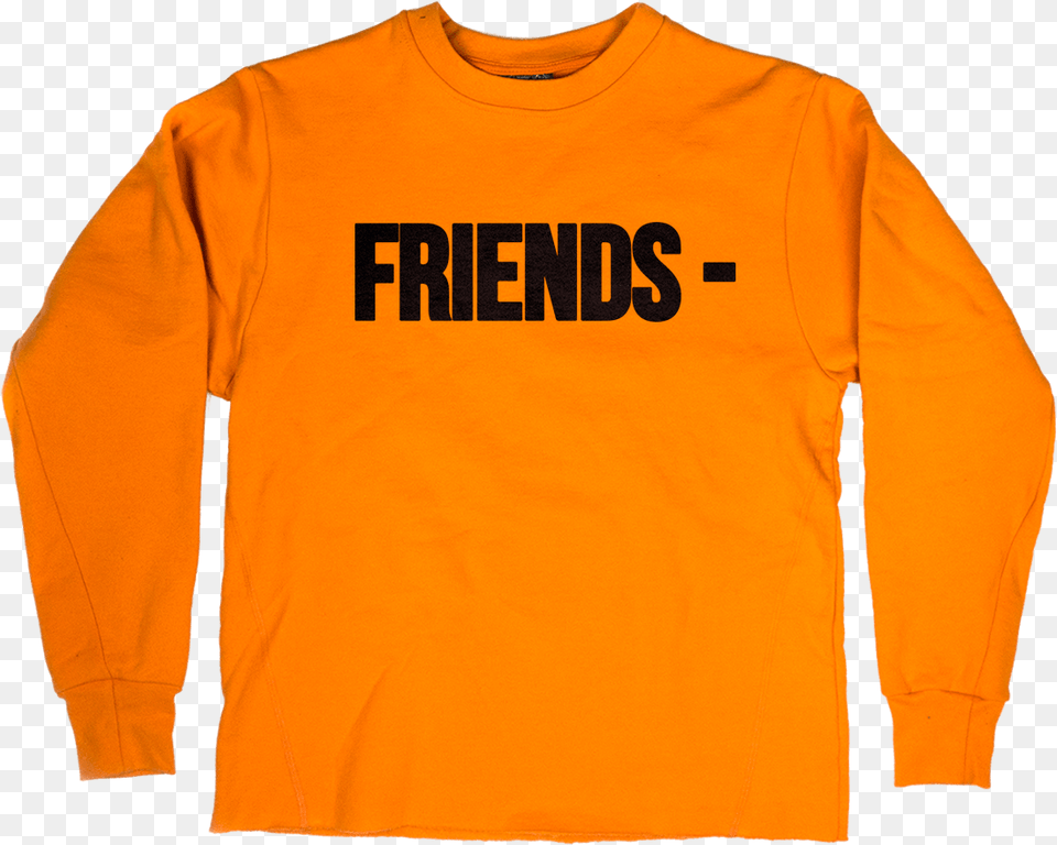 Orange Vlone Friends Long Sleeve, Clothing, Long Sleeve, T-shirt, Shirt Png