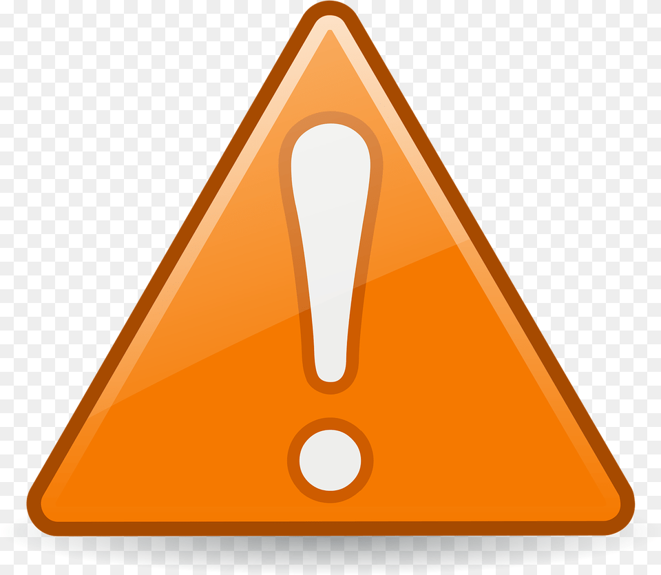 Orange Warning Svg Orange Triangle With Exclamation Point, Symbol, Road Sign, Sign Free Png
