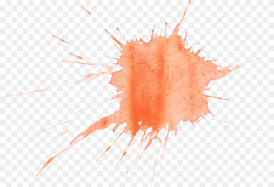 Orange Watercolor Splatter Onlygfxcom Marine Invertebrates, Stain, Person, Outdoors, Fireworks Free Transparent Png