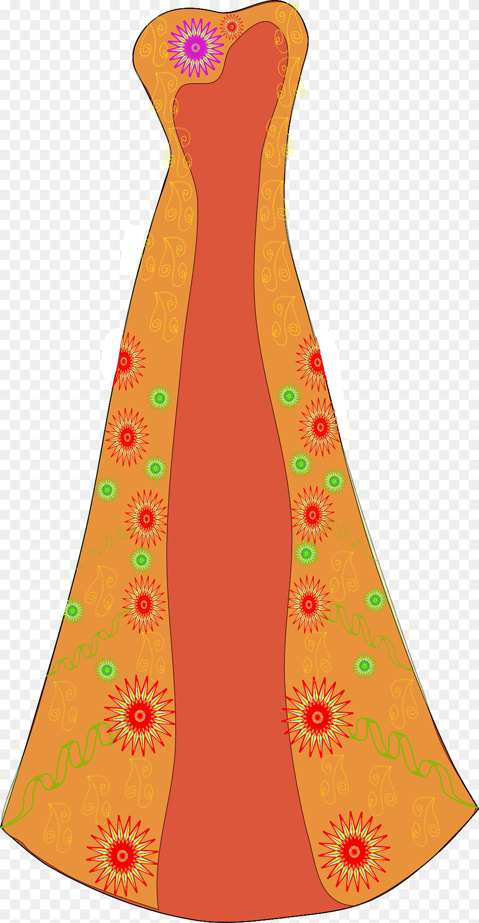Orange Wedding Dress Clipart, Clothing, Fashion, Formal Wear, Gown Png Image