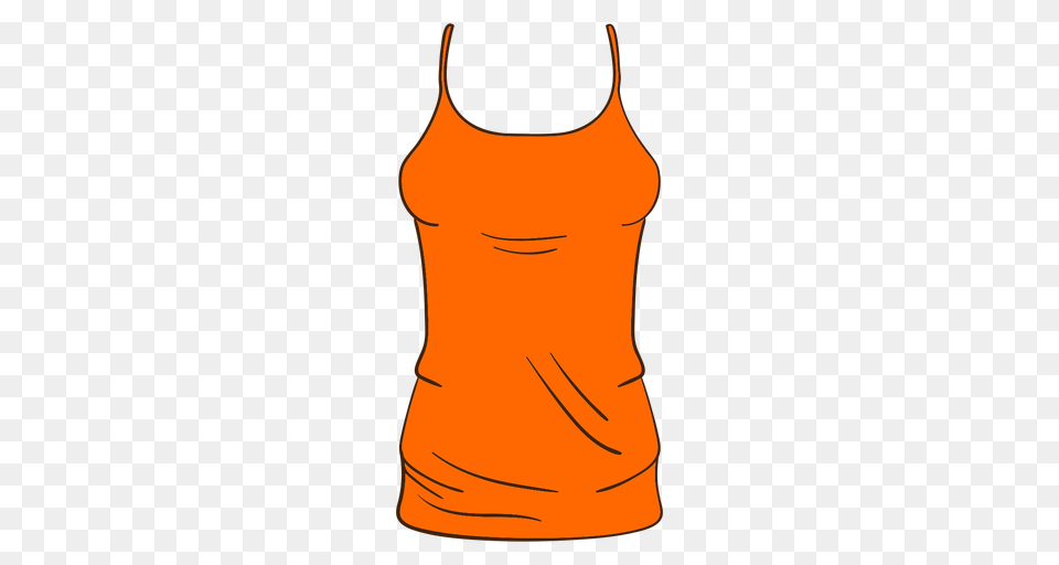 Orange Women Tank Top Cartoon, Clothing, Tank Top Png Image