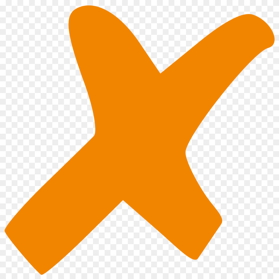 Orange X, Animal, Sea Life, Symbol Png Image