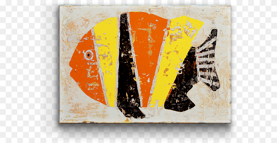 Orange Yellow Black Stripe Fish Box Art Art, Modern Art, Painting, Collage, Wedding Free Png
