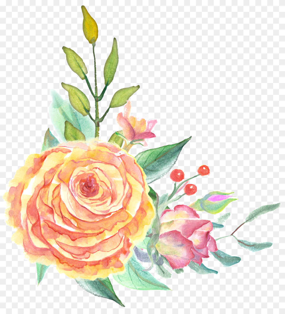 Orange Yellow Flower Transparent Decorative Download, Art, Plant, Pattern, Graphics Free Png