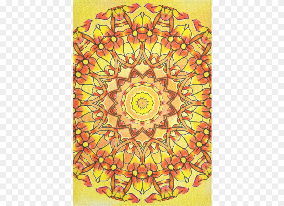 Orange Yellow Sunflower Mandala Red Zendoodle Cotton, Art, Floral Design, Graphics, Pattern Png