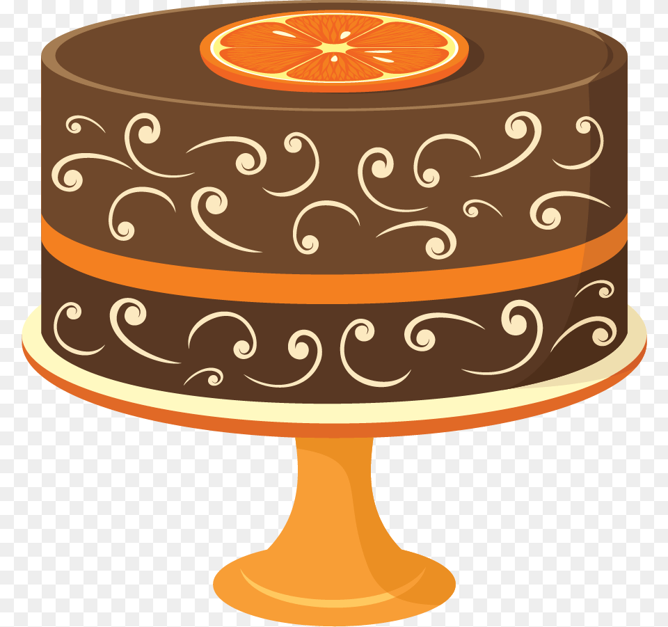 Orangecakeclip Artfooddessertbaked Goodscake Desenho De Bolo Em, Lamp, Furniture, Table, Lampshade Free Png