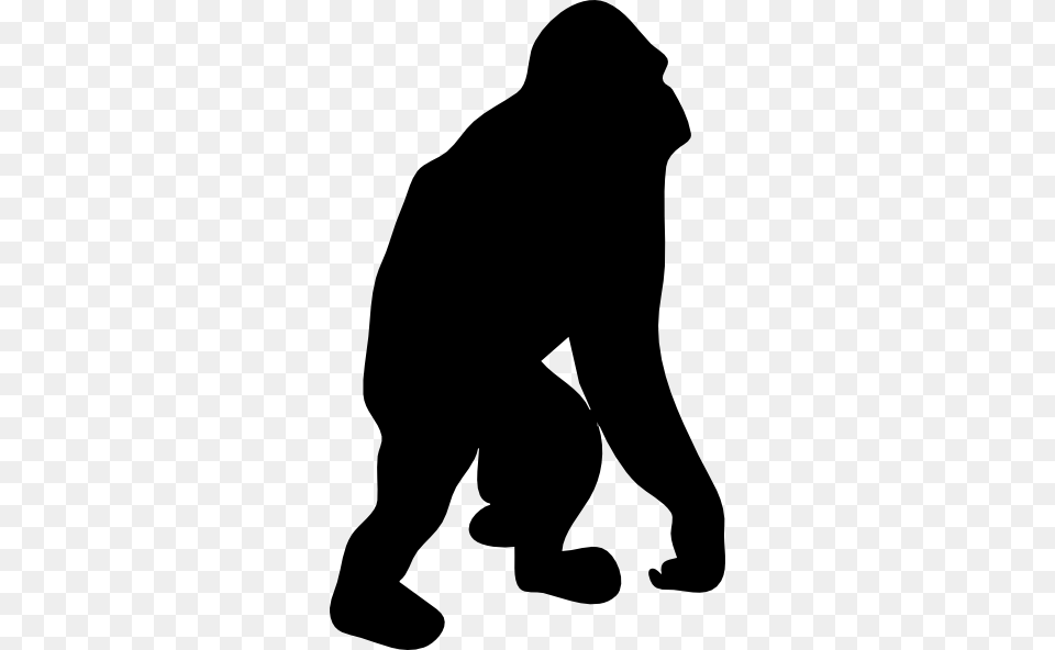 Orangutan Clip Art Free, Silhouette, Adult, Male, Man Png Image