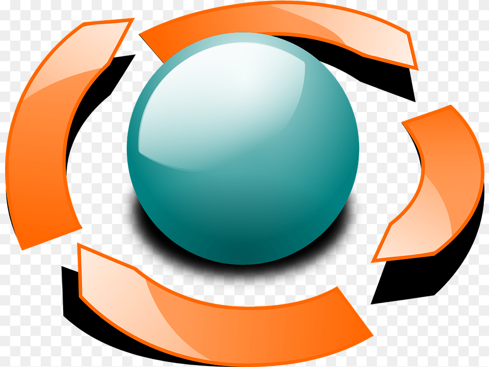 Orbit Arrows Ball 3d Circle Arrow, Sphere, Recycling Symbol, Symbol Free Transparent Png